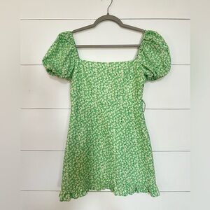 2/$10 Zara Green Floral Dress